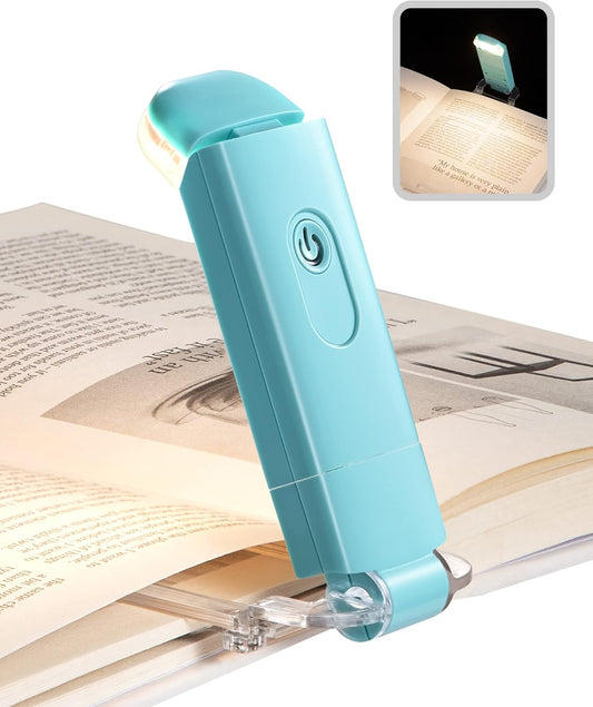 DEWENWILS USB Rechargeable Book Light for Reading in Bed, LED Book Reading Lights with Clip, Perfect for Bookworms, Kids, Warm White, Brightness Adjustable (Blue)