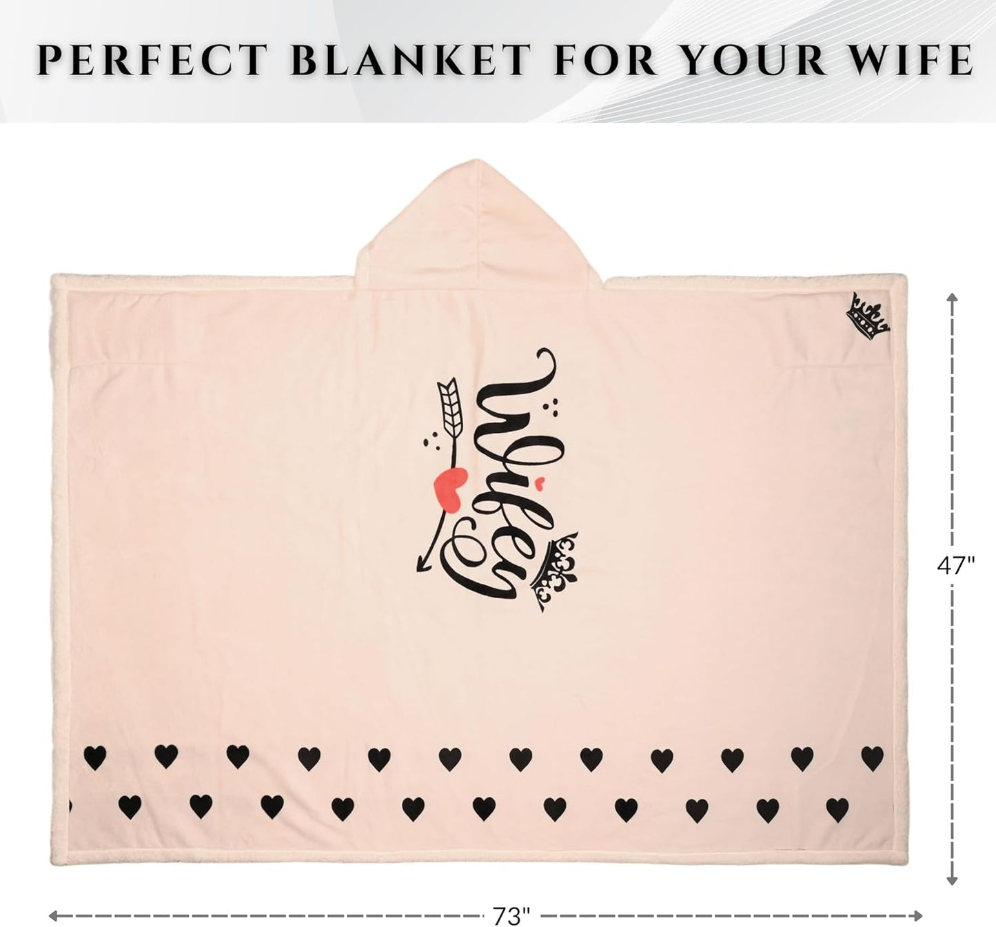 Wife Fleece Wearable Blanket Hoodie with Bonus Cozy Socks – Ultra-Soft Oversized Sherpa Blanket Hoodie