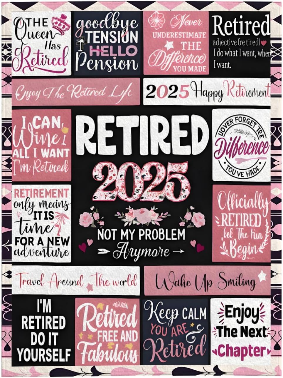 RETIREDS 2025 NOT My Problems Anymore Blanket Soft Cozy Throw Funny Retirement Gift for Men Women Retiree Party Celebration Present