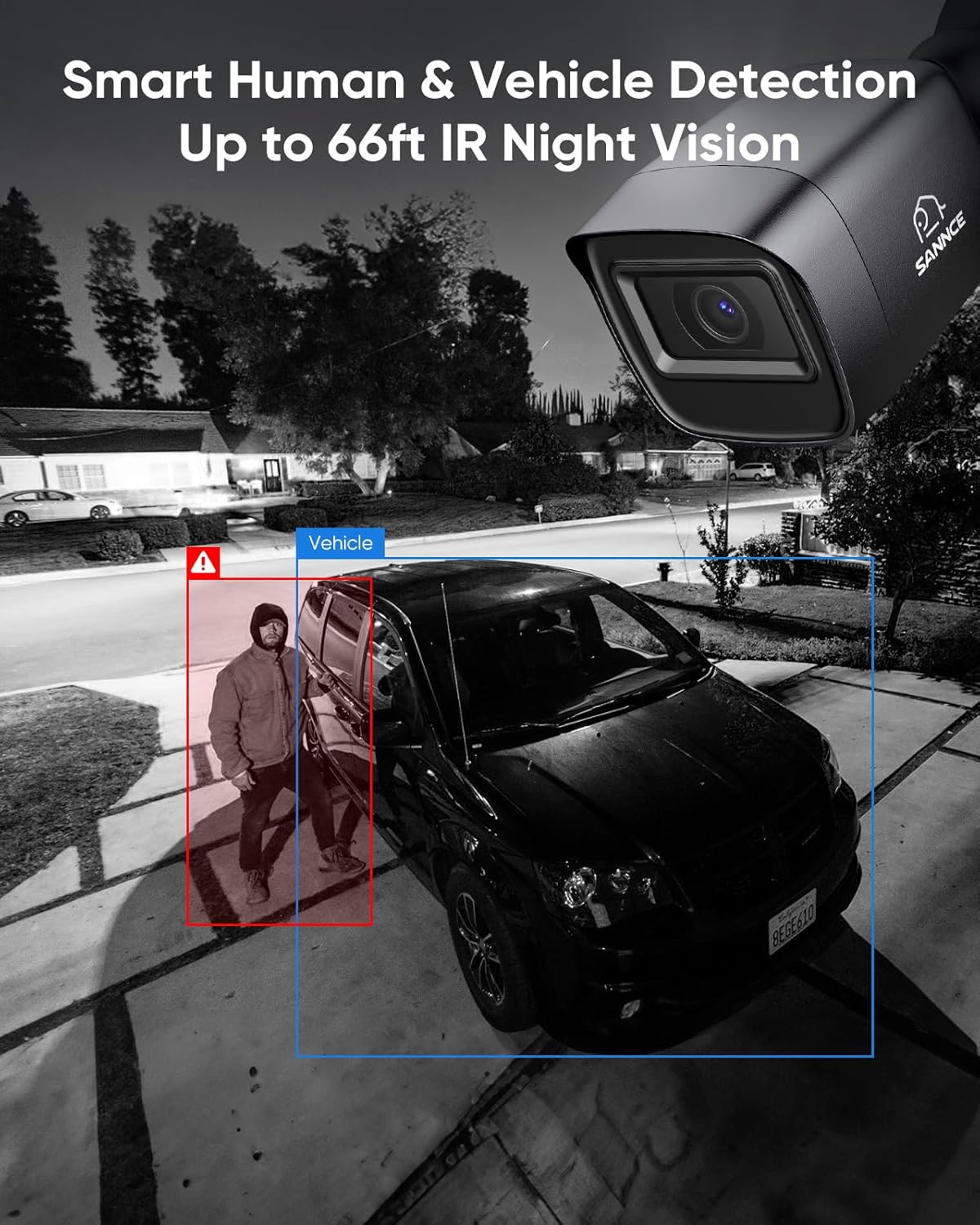 SANNCE 8CH 1080P Security Camera System DVR and 4x2.0MP Indoor Outdoor IP66 Weatherproof Bullet CCTV Cameras with IR 100ft Night Vision LEDs, Easy Remote Access,Home Surveillance System(1TB HDD)
