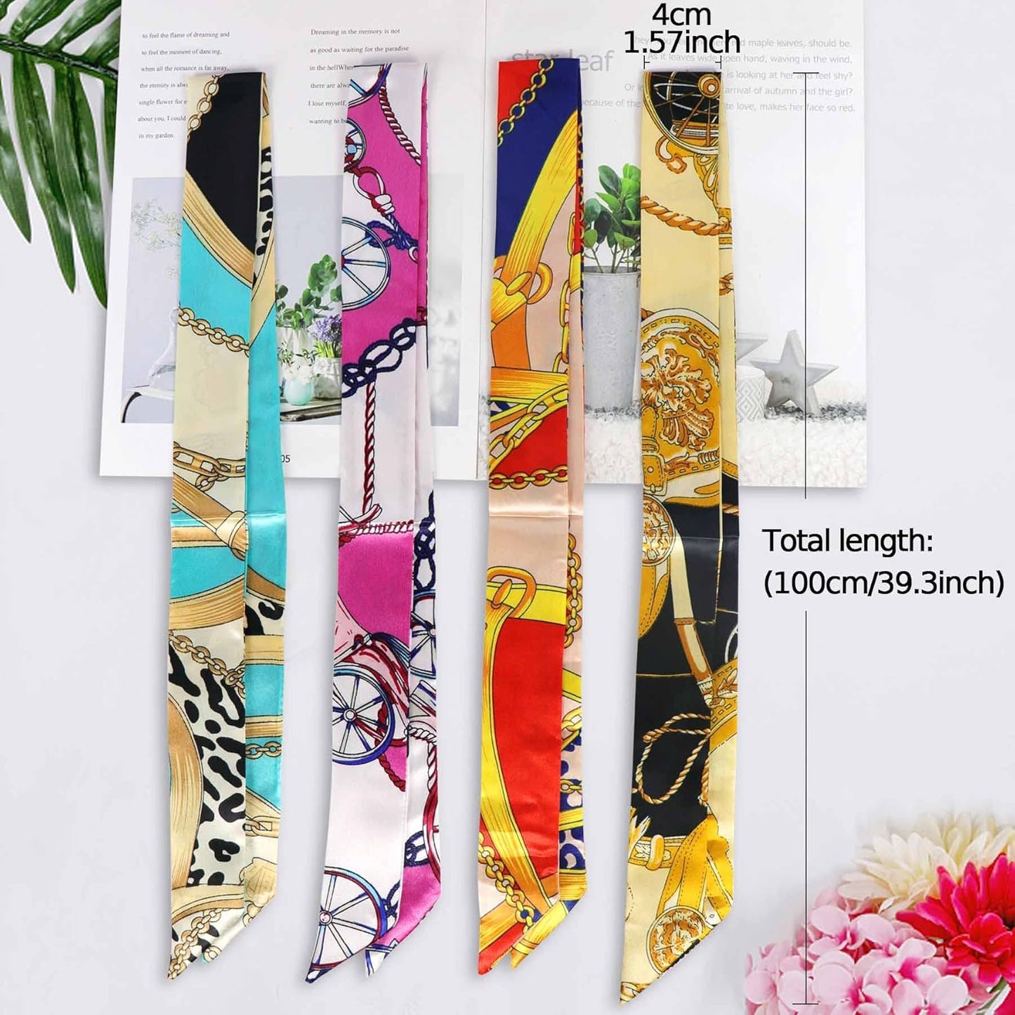 Hajoyful Neckerchief Scarf - Hairband Handbag Handle Ribbon Fashion Bag for Women Girls Decoration