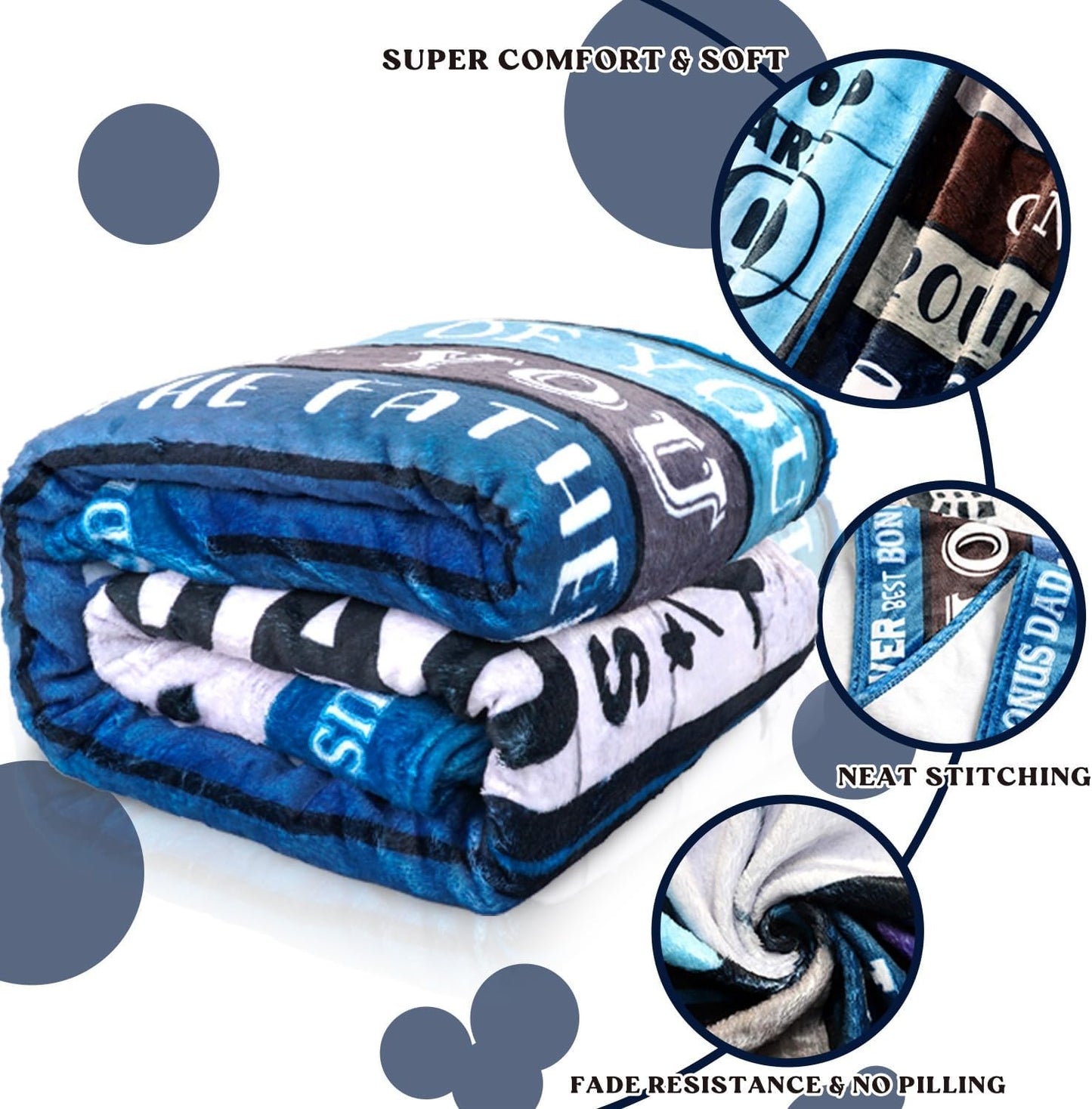 to My Bonus Dad Blanket Gifts for Fathers Day Present from Son Daughter Christmas Birthday Presents for Dad in Law Step Dad Throw Blanket