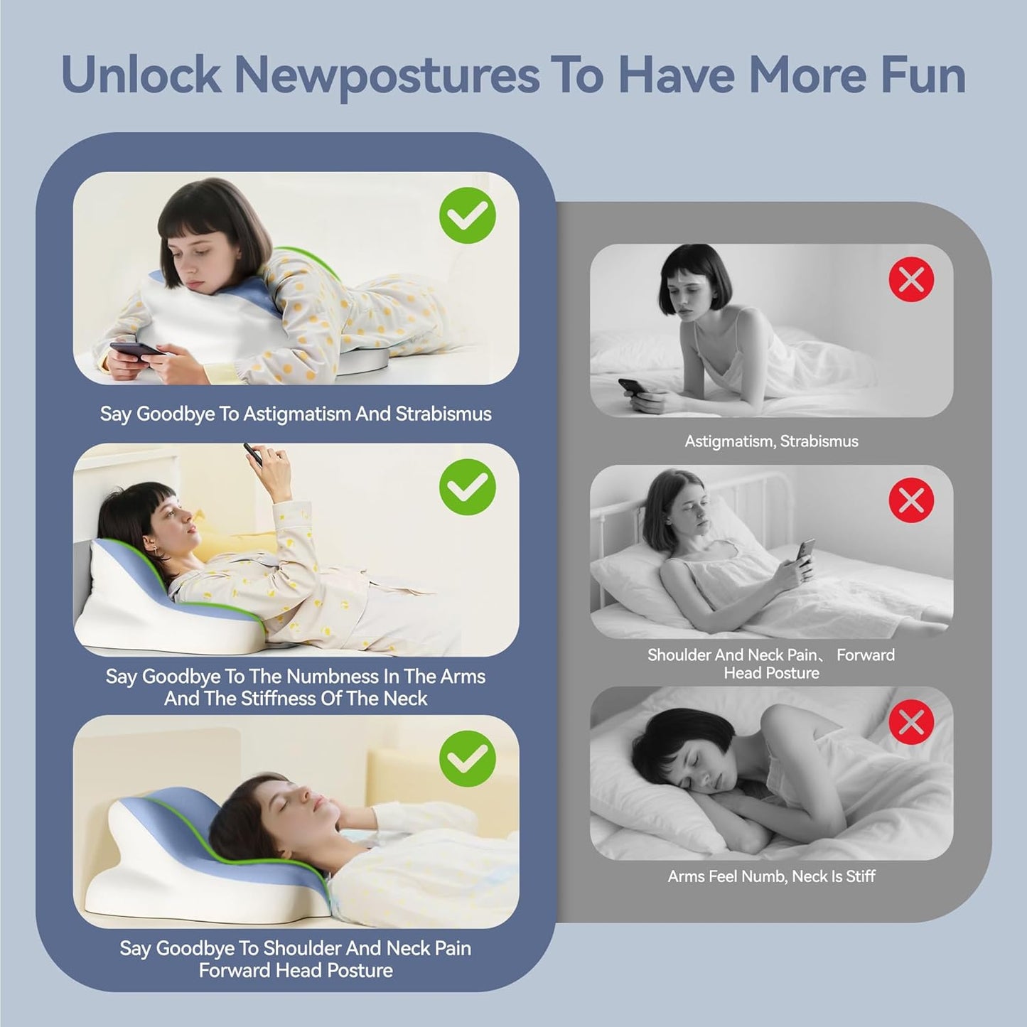 Premium Memory Foam Reading Pillow - Ergonomic Neck Support for Beds, Sofas, and Floors - Removable and Washable Pillowcase - Perfect for Reading, Watching TV, and Relieving Back Pain