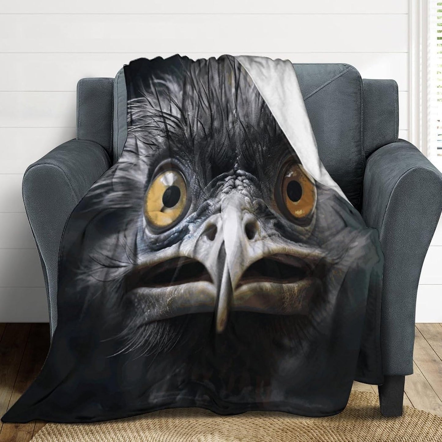 Emu Throw Blanket for Couch Super Soft Warm Lightweight Throw Blankets Cozy Flannel Bed Blanket Cute Decorative Blankets for All Seasons Home Decor Gift 60"*80"（150 * 200cm）
