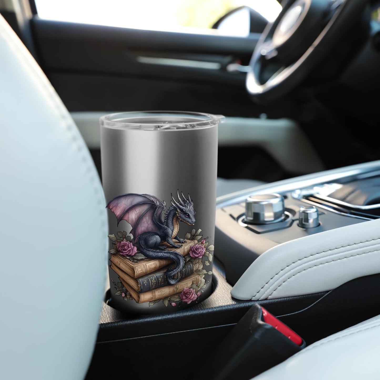 Fantasy Book Lover Bookworm Dragon Readers Reading Stainless Steel Insulated Tumbler