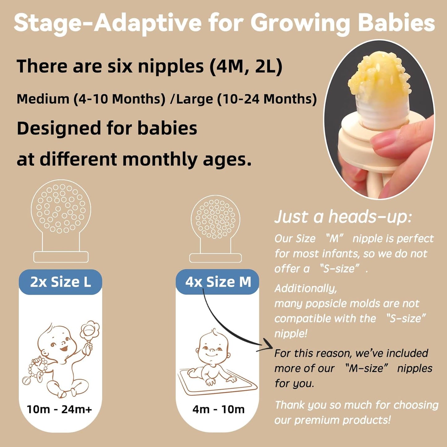 4 Pack Stylish Anti-Drop Baby Fruit Feeder & Breastmilk Popsicle Molds for Teething with Lids, The Perfect Food Feeder, Teether Pacifier, Easy-to-Clean Silicone Feeder Teethers, Extra Silicone Clips