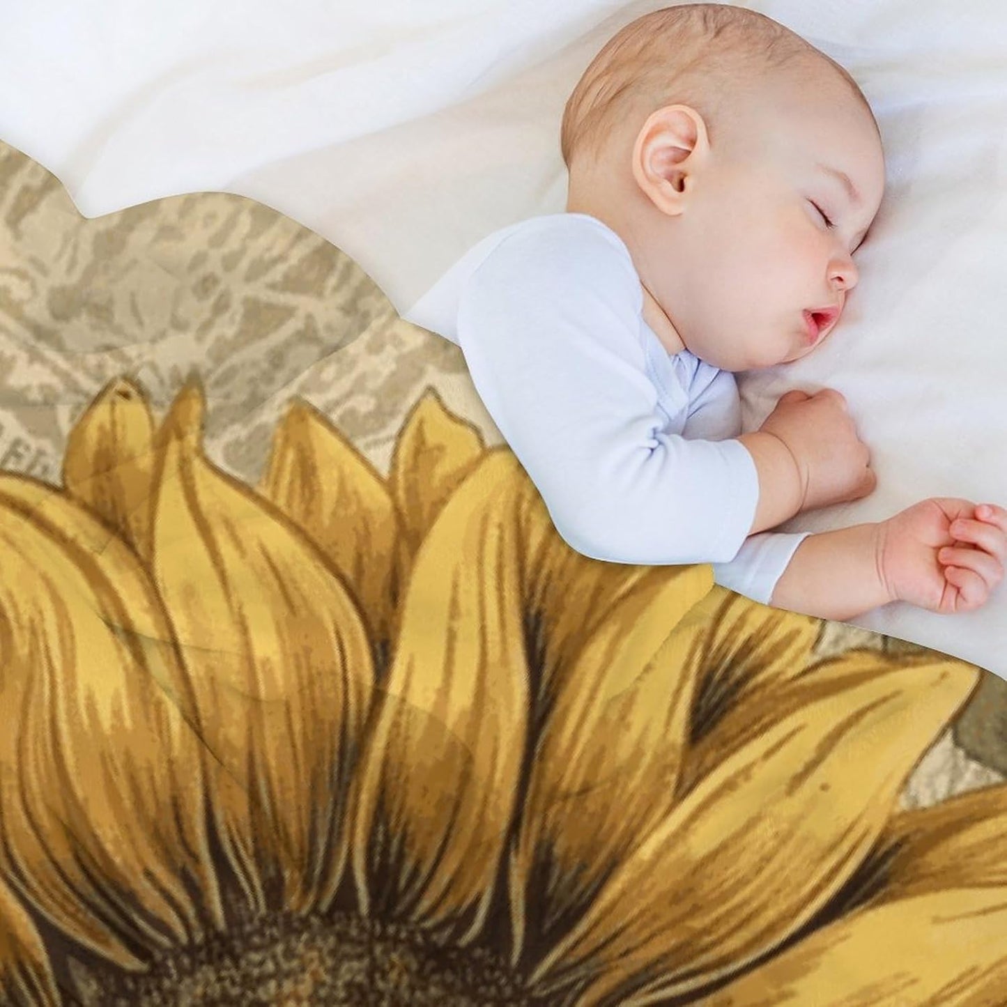 Retro Sunflower Throw Blanket for Couch Super Soft Warm Lightweight Throw Blankets Cozy Flannel Bed Blanket Cute Decorative Blankets for All Seasons Home Decor Gift 60"*80"（150 * 200cm）