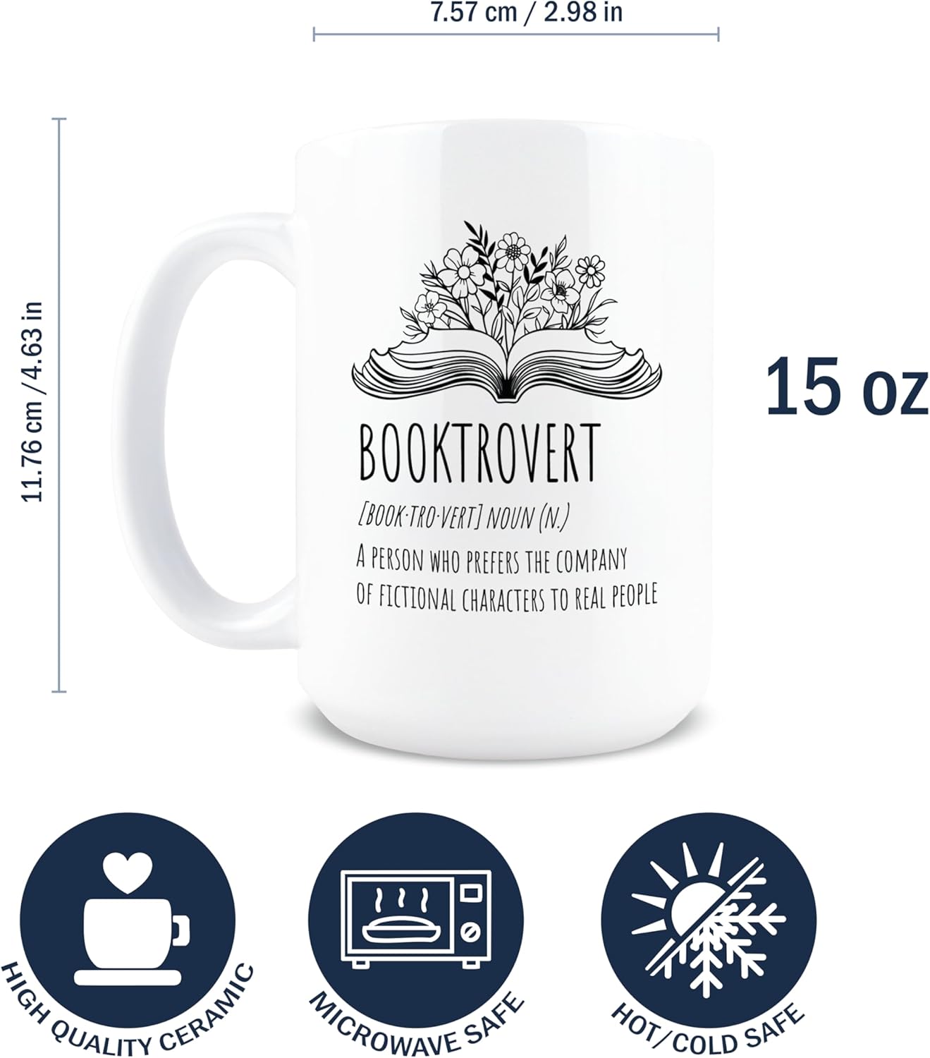 Hogg Booktrovert Mug, 15 oz Ceramic Funny Coffee Cup, Booktrovert Coffee Mug, Book Lover Gifts, Introvert Gifts