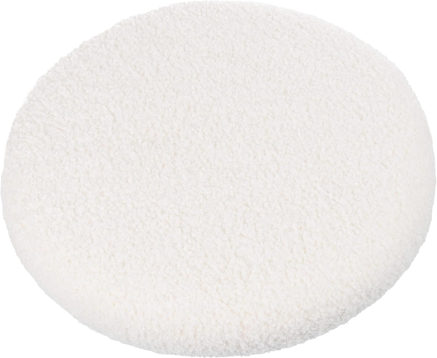 Round Sherpa Storage Ottoman Pouf with Removable Lid – Plush Couch Footrest & Hidden Organizer for Small Spaces, Dorm or Living Room by Lavish Home (White)