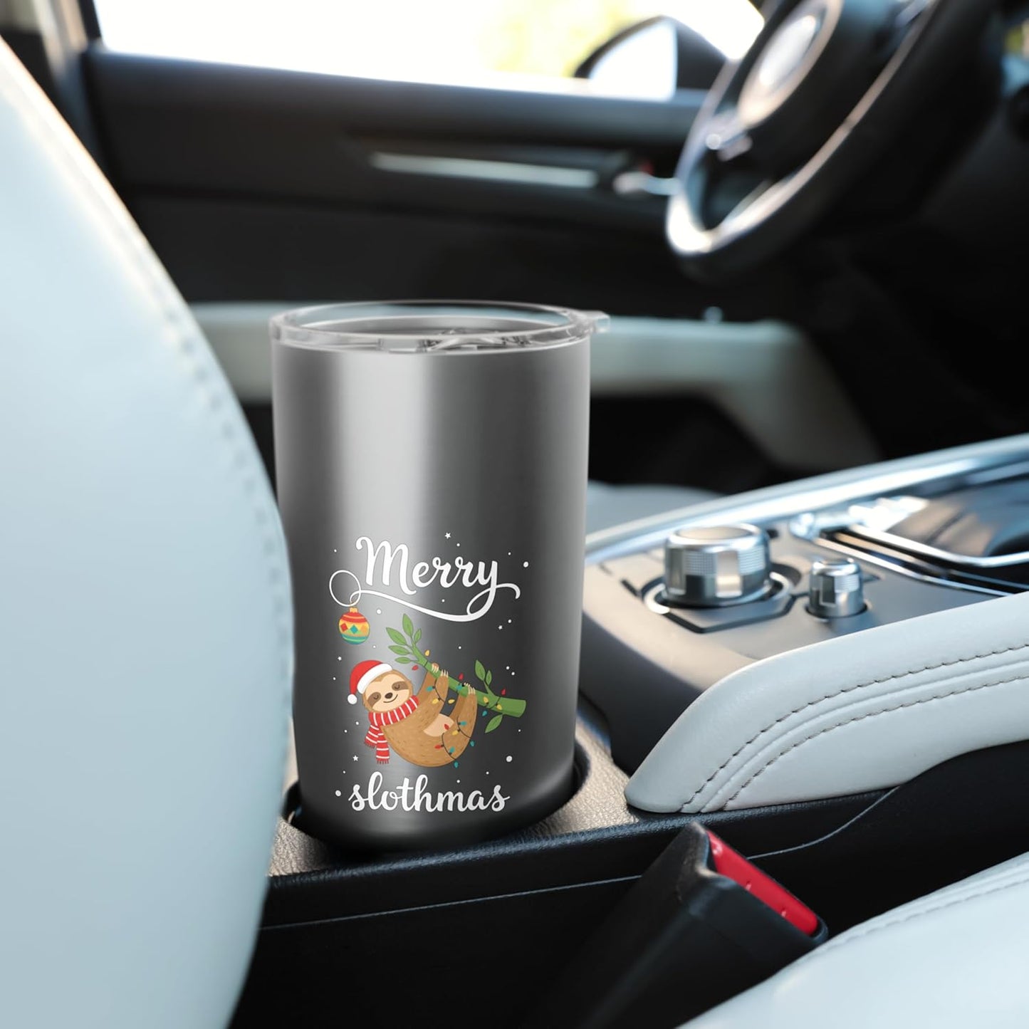 Merry Slothmas Sloth Christmas Holiday Cute Jungle Animal Stainless Steel Insulated Tumbler