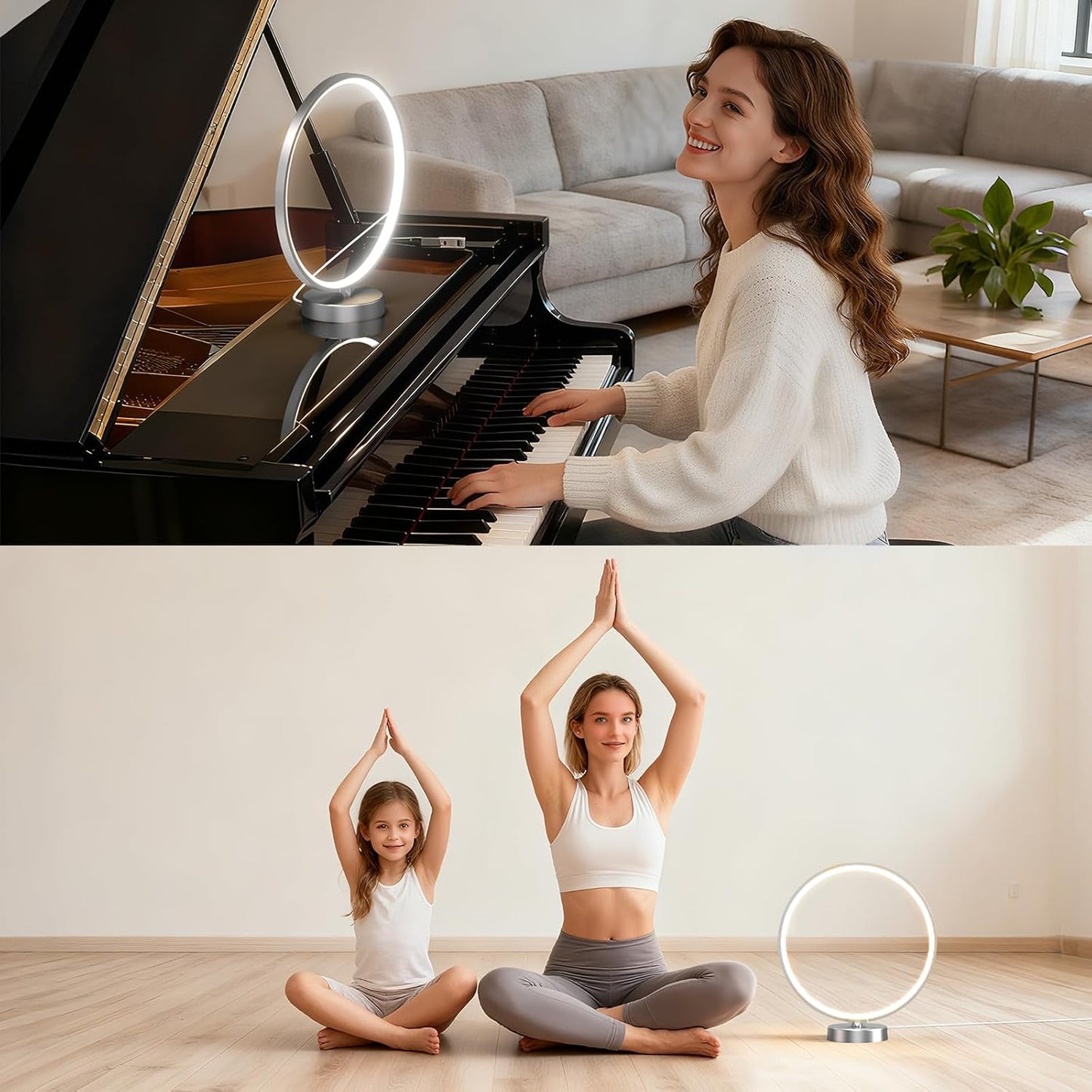 Light Therapy Lamp - 2 in 1 Desk Lamp 10000 Lux Sun Lamp with Dual Controls, 4 Timer, Dimmable, 3 Color Temperatures - Artificial Sunlight Happy Light Box