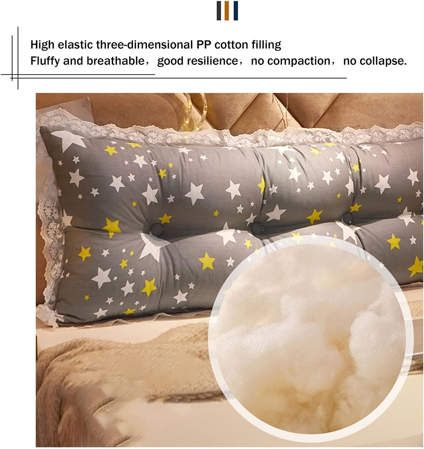 Headboard Backrest Reading Cushion,Backrest Cushy Bed Wedge Pillow, Lumbar Waist Pad for Sofa Bed Day Bed Bunk Bed（Length:100cm-200cm (Color : Grey, Size : 20050CM)