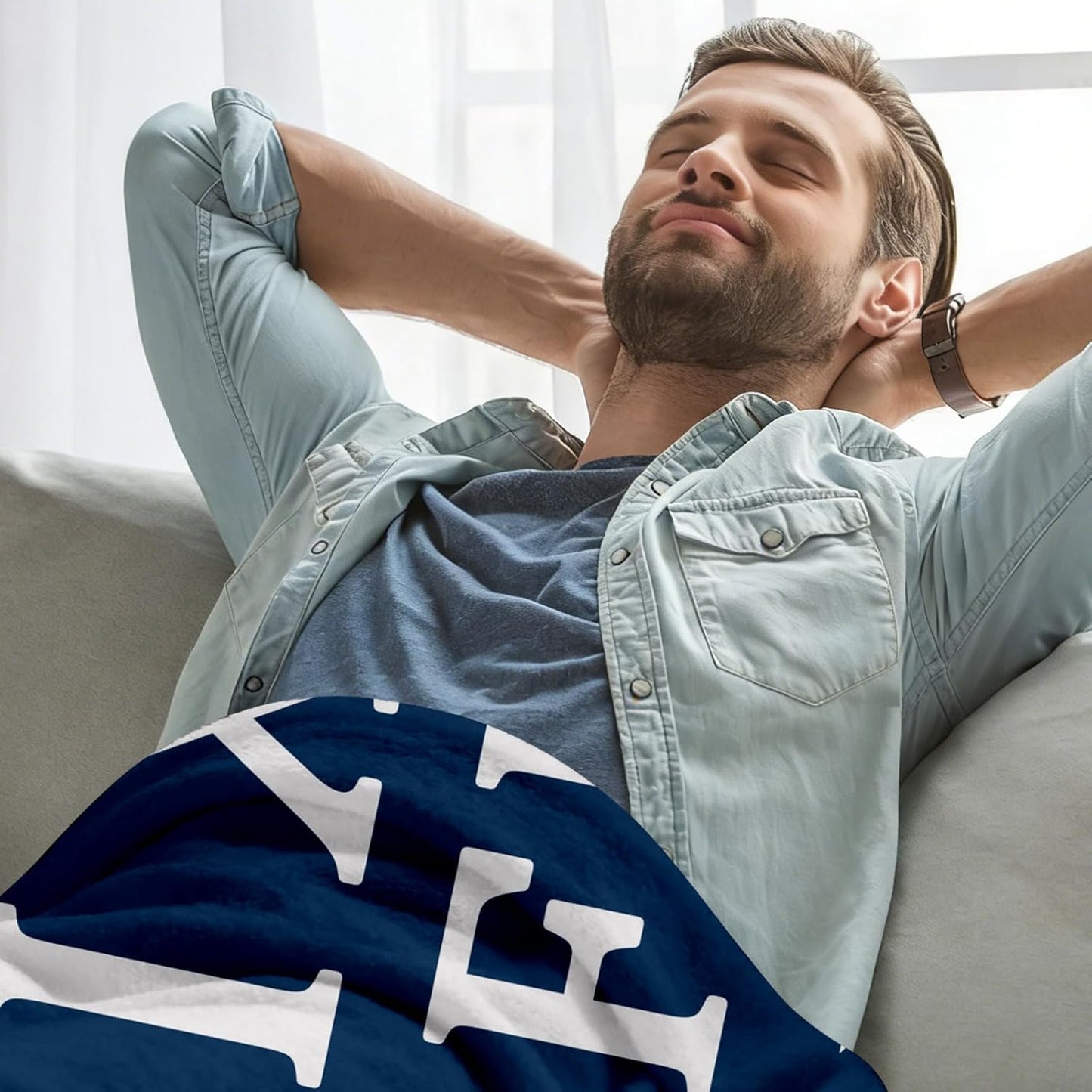 Funny Gifts for Men, Blanket Gift for Dad from Daughter Son Wife, Birthday Gift for Dad Husband Papa Grandpa Stepdad, Soft Throws Blanket for Travel Couch Bed Camping Napping, 60" x 50", Blue