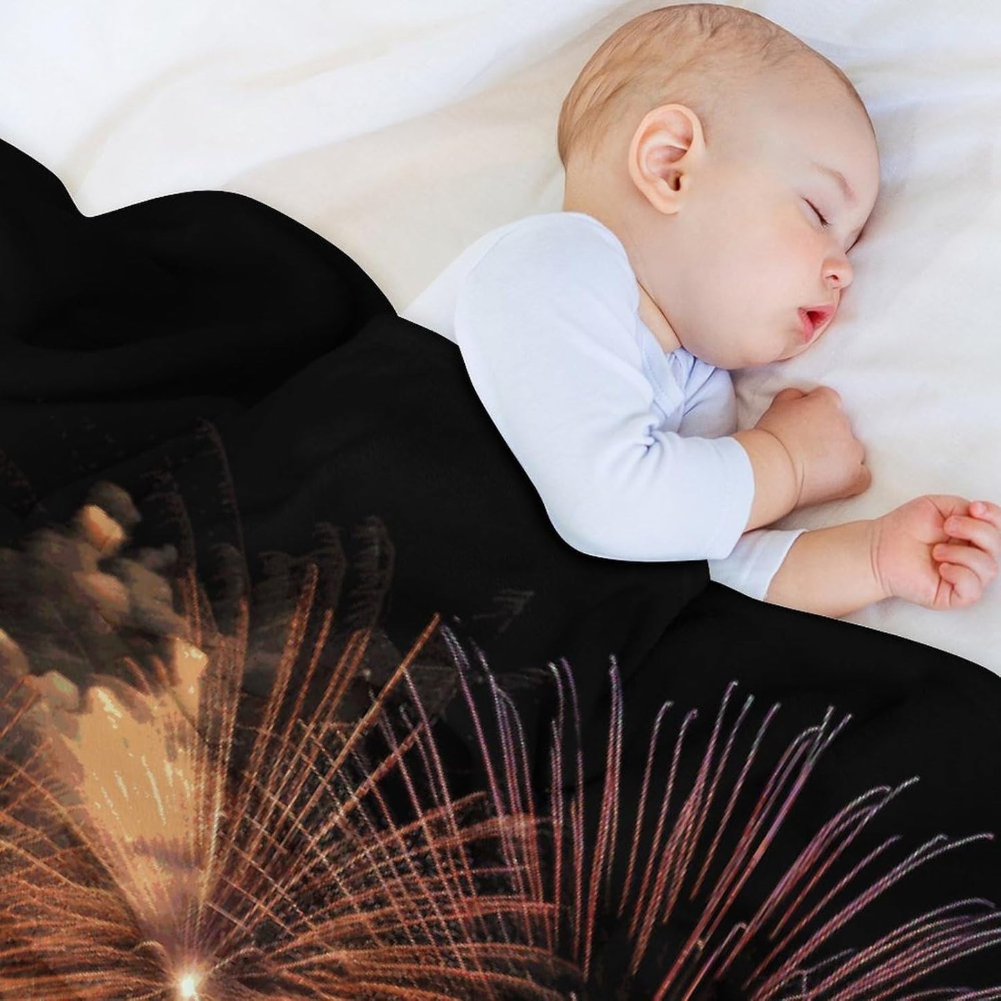 Splendid Fireworks Blanket Super Soft Lightweight Throw Blanket Cute Cozy Warm Bed Blanket Decorative Fuzzy Blanket All-Season Home Decor Gift for Sofa Couch Living Room 40"*50" （100 * 130cm）