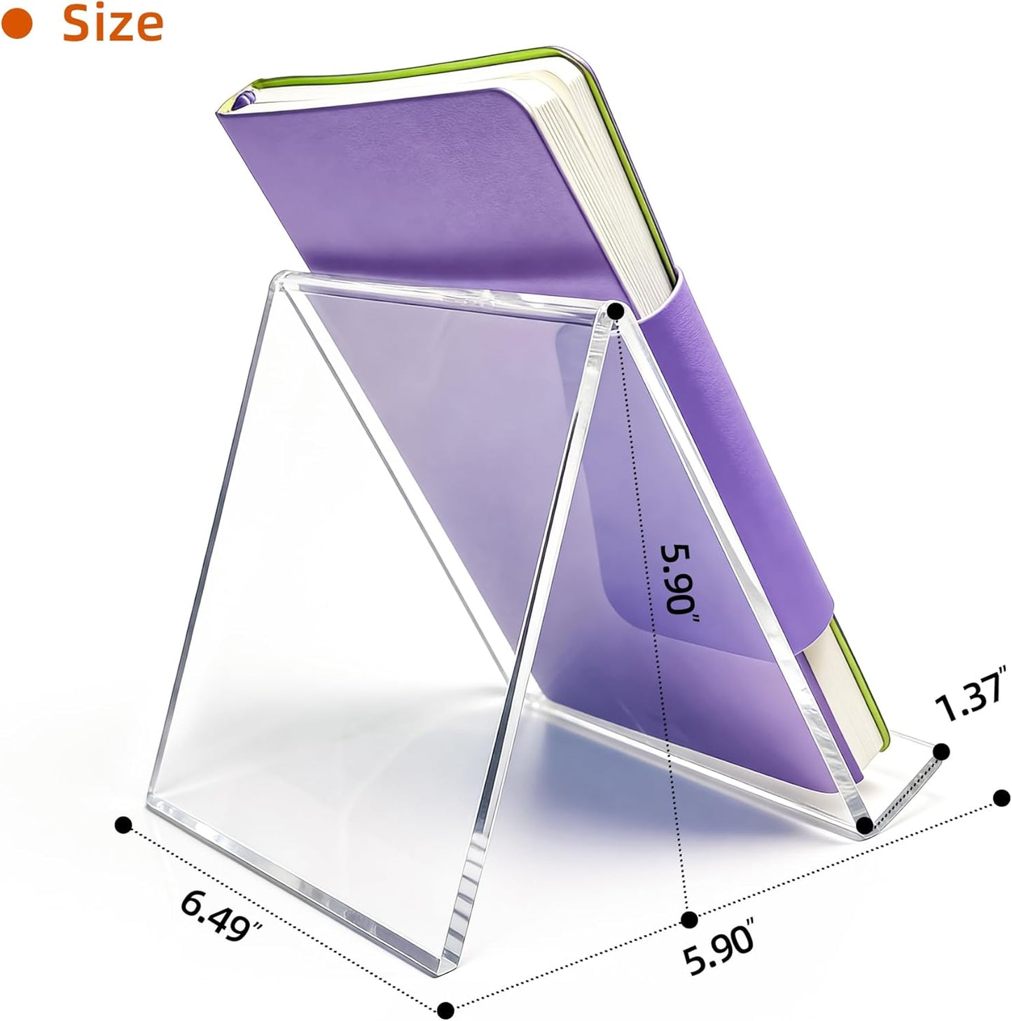 Acrylic Book Stand, Clear Display Easel 6 x 8, Transparent Cookbook Holder for Kitchen, Magazine & Tablet Stand, Picture Frame, Plate Display Stand