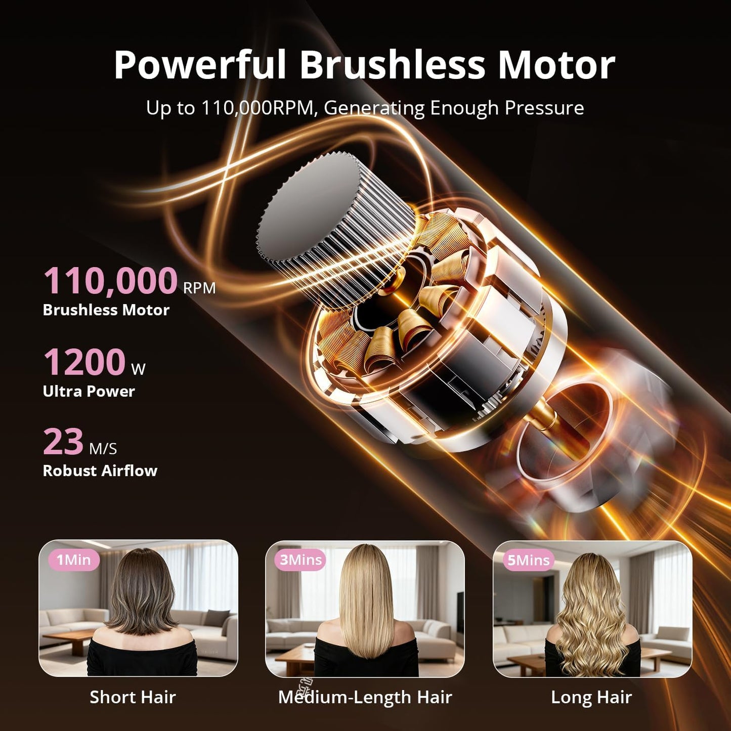 Air Wrap Hair Styler, Fast Drying Blow Dryer & Curling StylingTool, Hot Air Styler No Heat Damage, Hot Air Styler Wrap for Curling Volumizing Straightening Styling（Pink）
