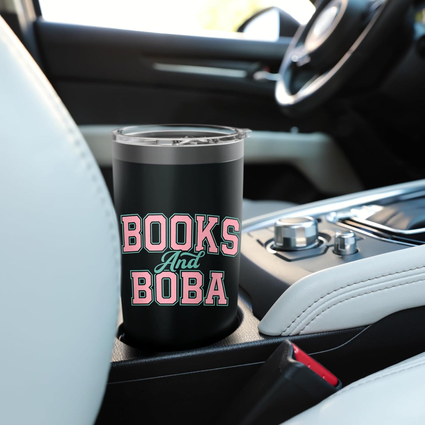 Books And Boba Design Cozy Reading Aesthetic Book Lover Boba Stainless Steel Insulated Tumbler