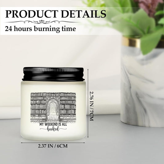 MTLEE 6 Pcs Book Lover Gift Bookish Book 3.5 oz Scented Reading Candle Librarian Appreciation Gift for Bookworm Reader Library Teacher Writer Office Staff Graduation Party, 6 Style(Fresh Scent)