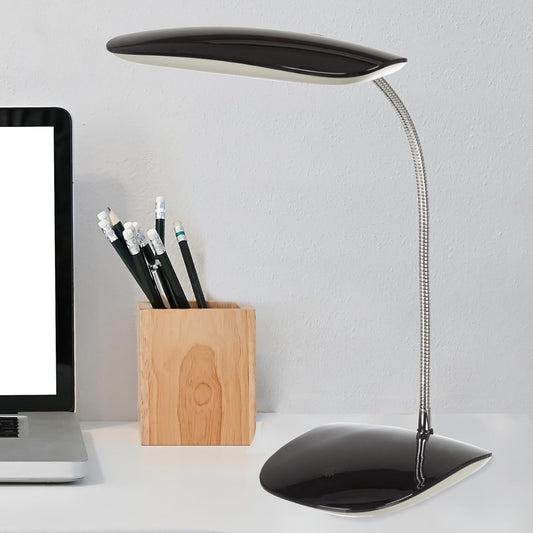 Lavish Home LED Desk Lamp – Contemporary Touch Activated Reading Lamp with Adjustable Gooseneck, 3 Brightness Levels, and USB Power Cord by Northwest (Black)
