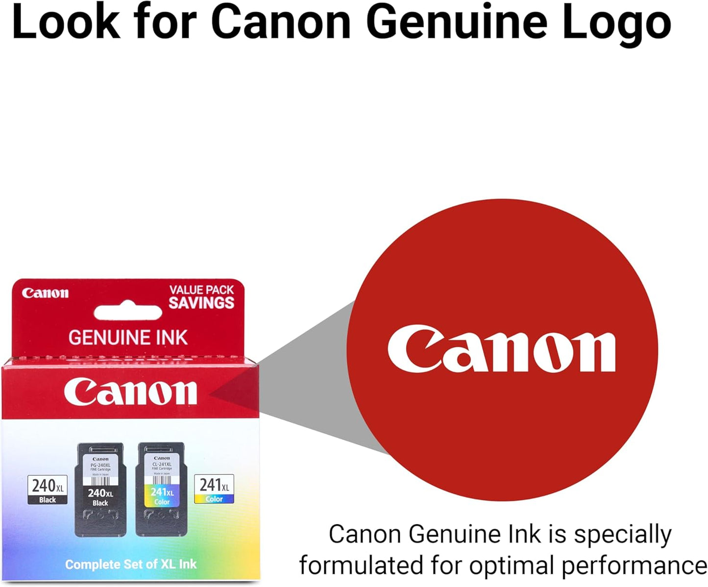 Canon Genuine Ink PG-240 XL / CL-241 XL Value Pack (2 Cartridges), Compatible with MG2120/3120/4120/2220/3220/4220/3520/3620, MX372/392/432/452/472/512/522/532, TS5120