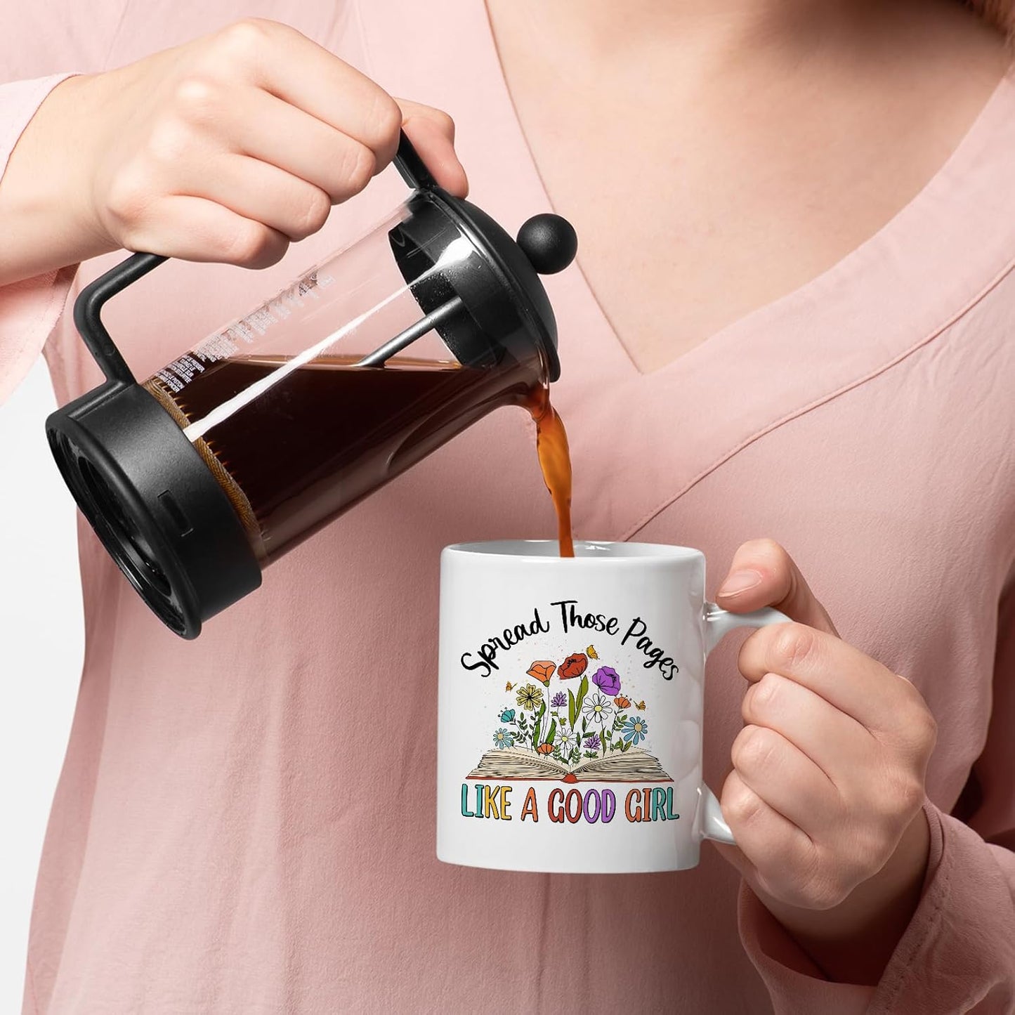 Book Lover Mug - Spread Those Pages Like a Good Girl - Funny Reader Gift Idea For Mens and Womens White 11oz Ceramic Coffee Mug
