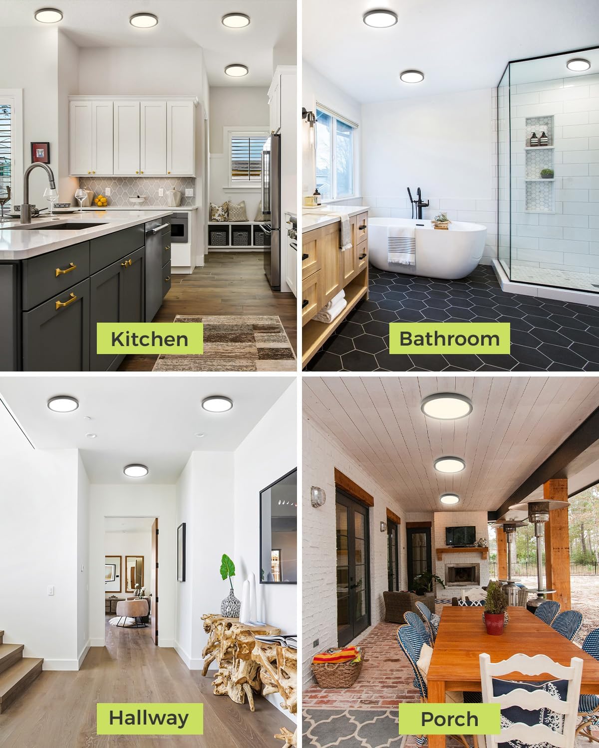 6PACK LED Flush Mount Ceiling Light, 3CCT Selectable 3000K-4000K-6500K & 100W Equivalent Disc Closet Ceiling Light Fixture 7Inch 15W 1500Lm for Bathroom Hallway Bedroom Kitchen Basement(NOT-Dimmable)