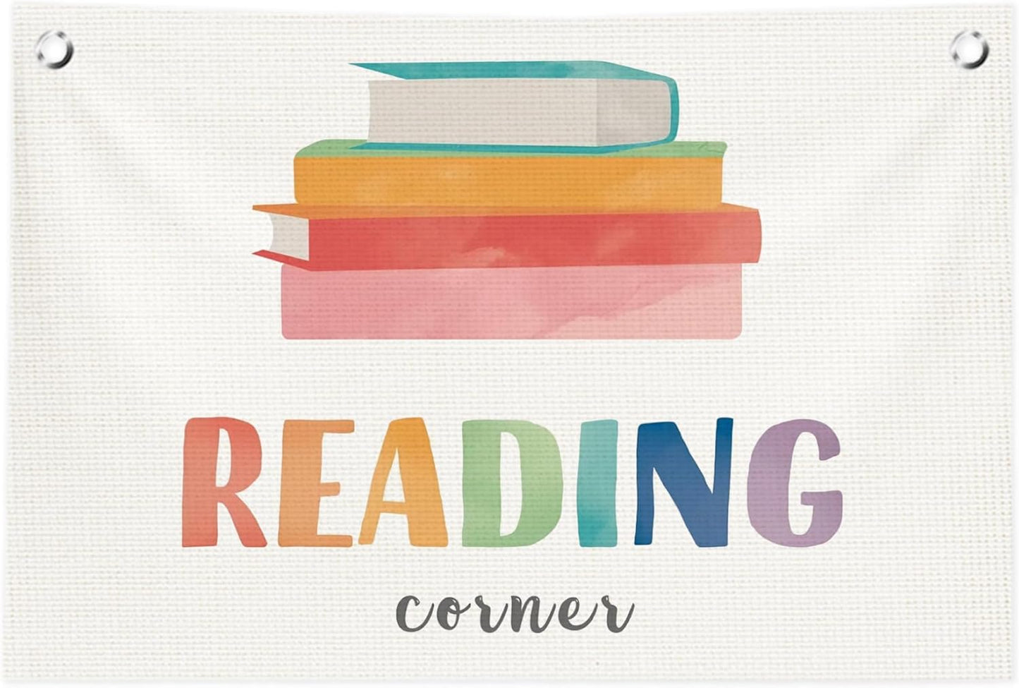 Reading Corner Wall Decor for Classroom,Kids Reading Nook Canvas Banner Flags for Homeschool Classroom Library Decor,30x20 Inch
