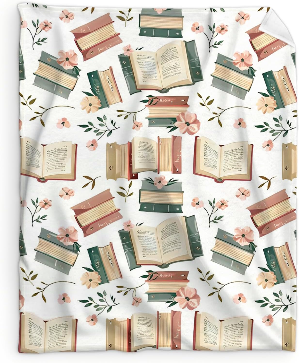 Book Lovers Gifts Blanket - Reading Blanket for Kids Boys Girls - 40x50 Inches Cute Lap Size Reading Throw Blanket for Library - Soft Fuzzy Comforter for Couch Sofa Bed