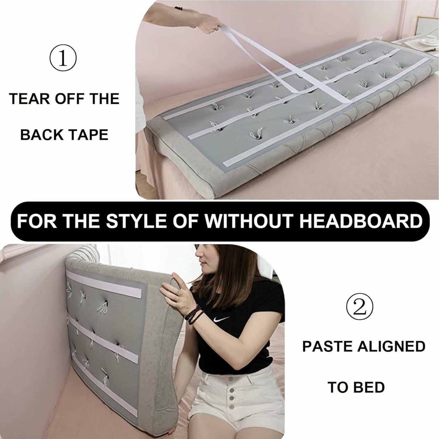 Headboard Pillow Wedge Backrest,Fleece Wall Pillowboard Headboard Upholstered Reading Pillow Bedside Cushion Day Bed Back Dorm Support Cushion,Brown,Paste/79x23x4In