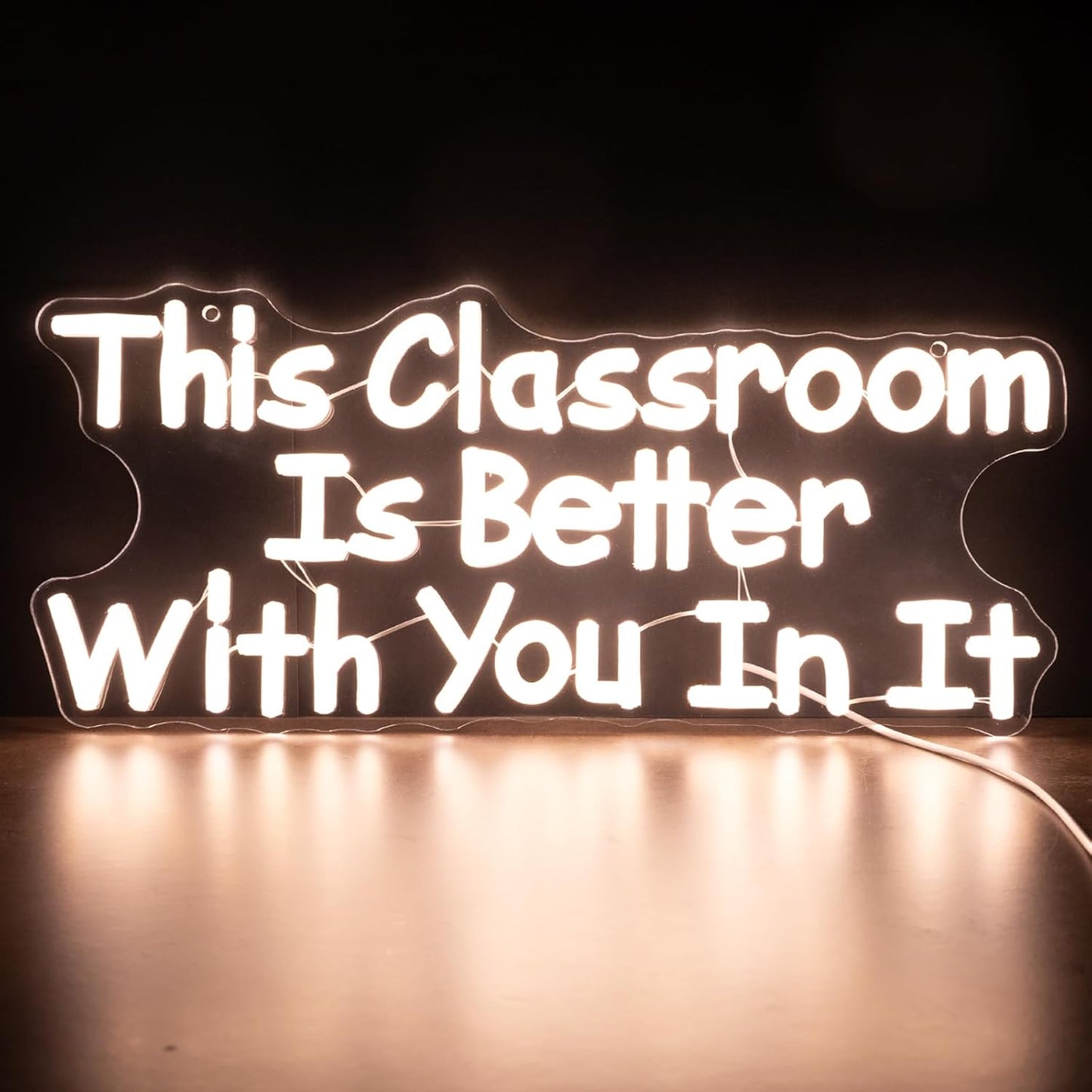 This Classroom Is Better With You In It Neon Signs, Dimmable Neon Light Library for Wall Decor Motivational Book Classroom LED Signs, Reading Corner Decor 16.14 x 7.09 Inch