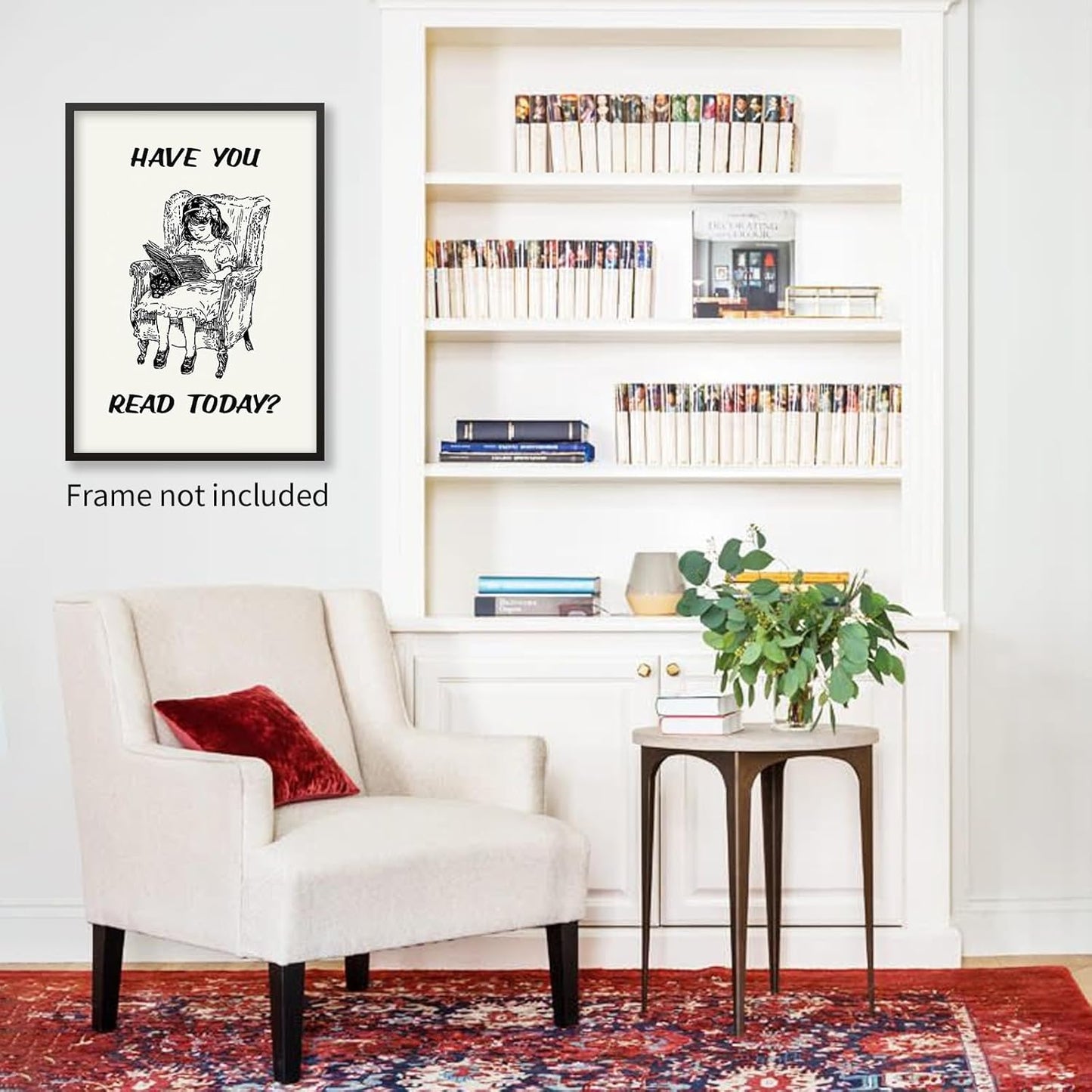 Black And White Reading Book Wall Art Have You Read Today Line Posters Positive Affirmations Canvas Prints for Library Bedroom Wall Decor 16X24 inch Unframed
