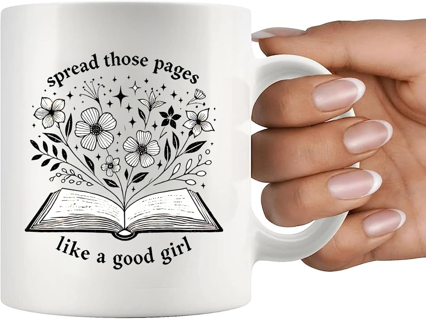 Panvola Spread Those Pages Like A Good Girl Book Lover Gift For Woman Reader Librarian Mug Bookworm Bibliophile Novelty Drinkware Coffee Ceramic Cup 11 oz White