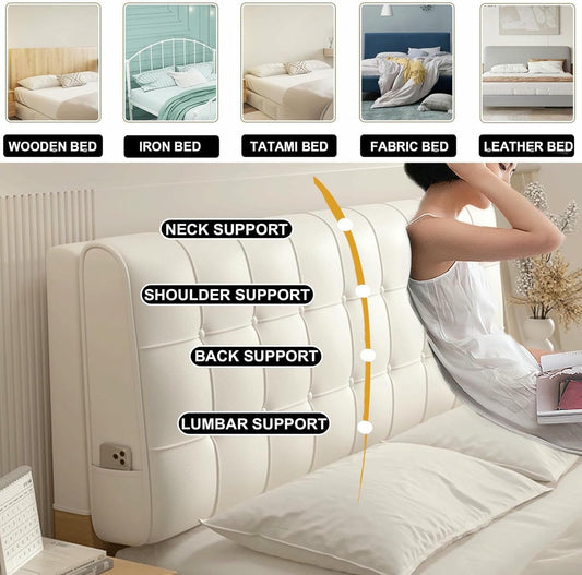 Faux Leather Upholstered Full Headboard Rectangle Bedside Cushion Tufted Button Headboard Pillow Soft Case for Daybed Bunk Bed Tatami Support Cushion,Brown,Paste/79x23x2In