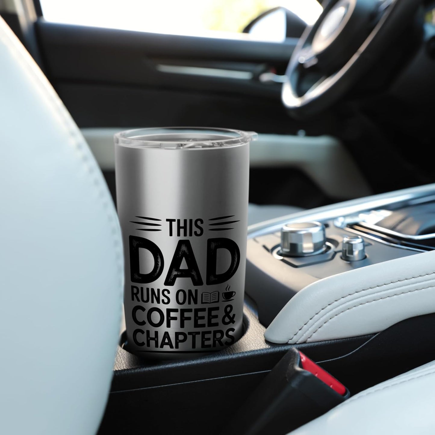 This Dad Runs On Coffee And Chapters Reading Father Stainless Steel Insulated Tumbler