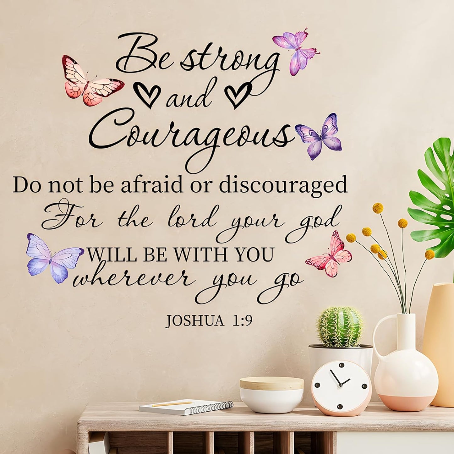Inspirational Quote Wall Decals Bible Verse Wall Stickers Motivational Positive Phrase Wall Stickers Peel and Stick Wall Mural Decor for Bedroom Living Room Office Bathroom LM63096
