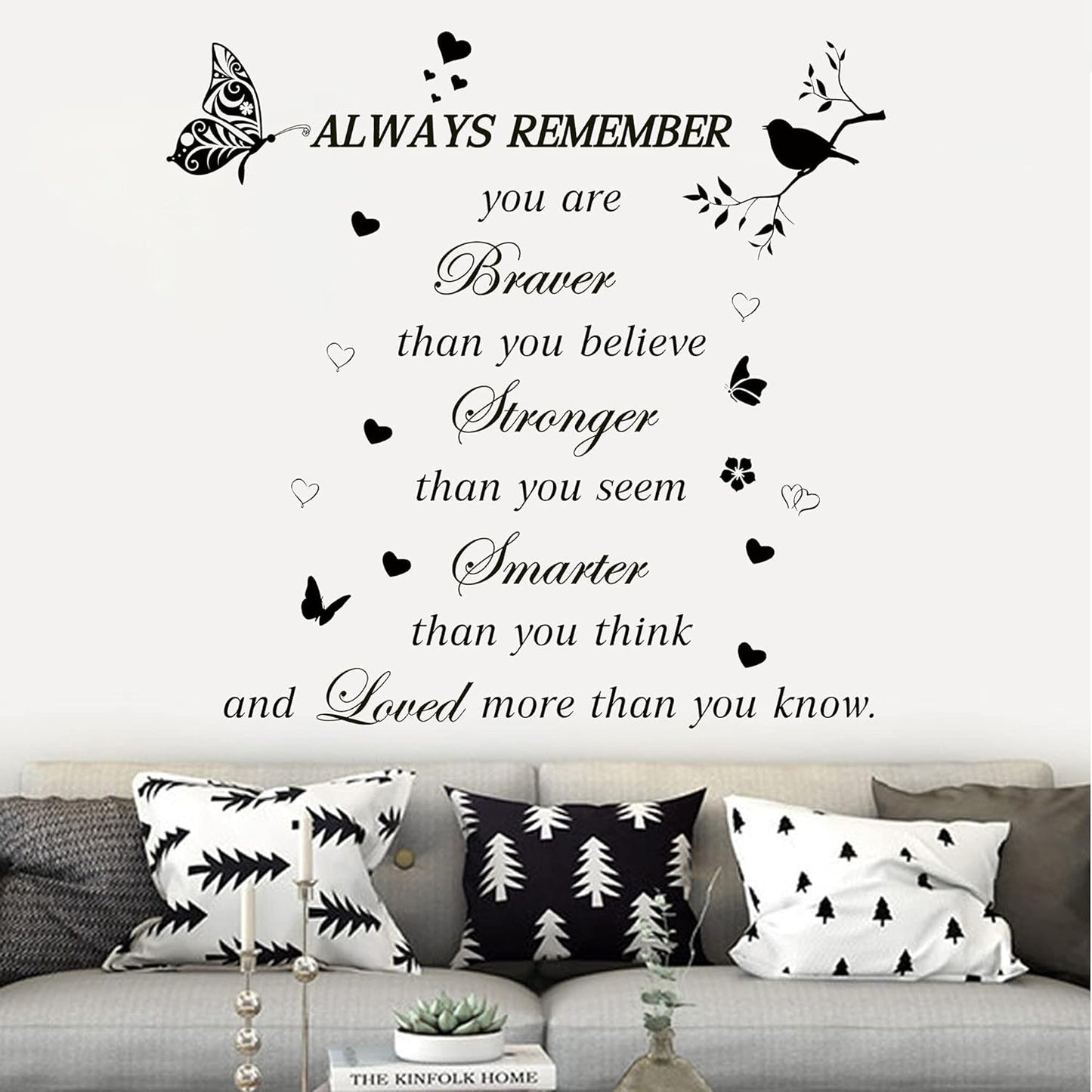 Inspirational Quote Wall Decals Peel and Stick Motivational Wall Stickers Positive Wall Sticker Spiritual Sayings Wall Decal Letters Word Sticker for Home Office Classroom Women Bedroom Decor
