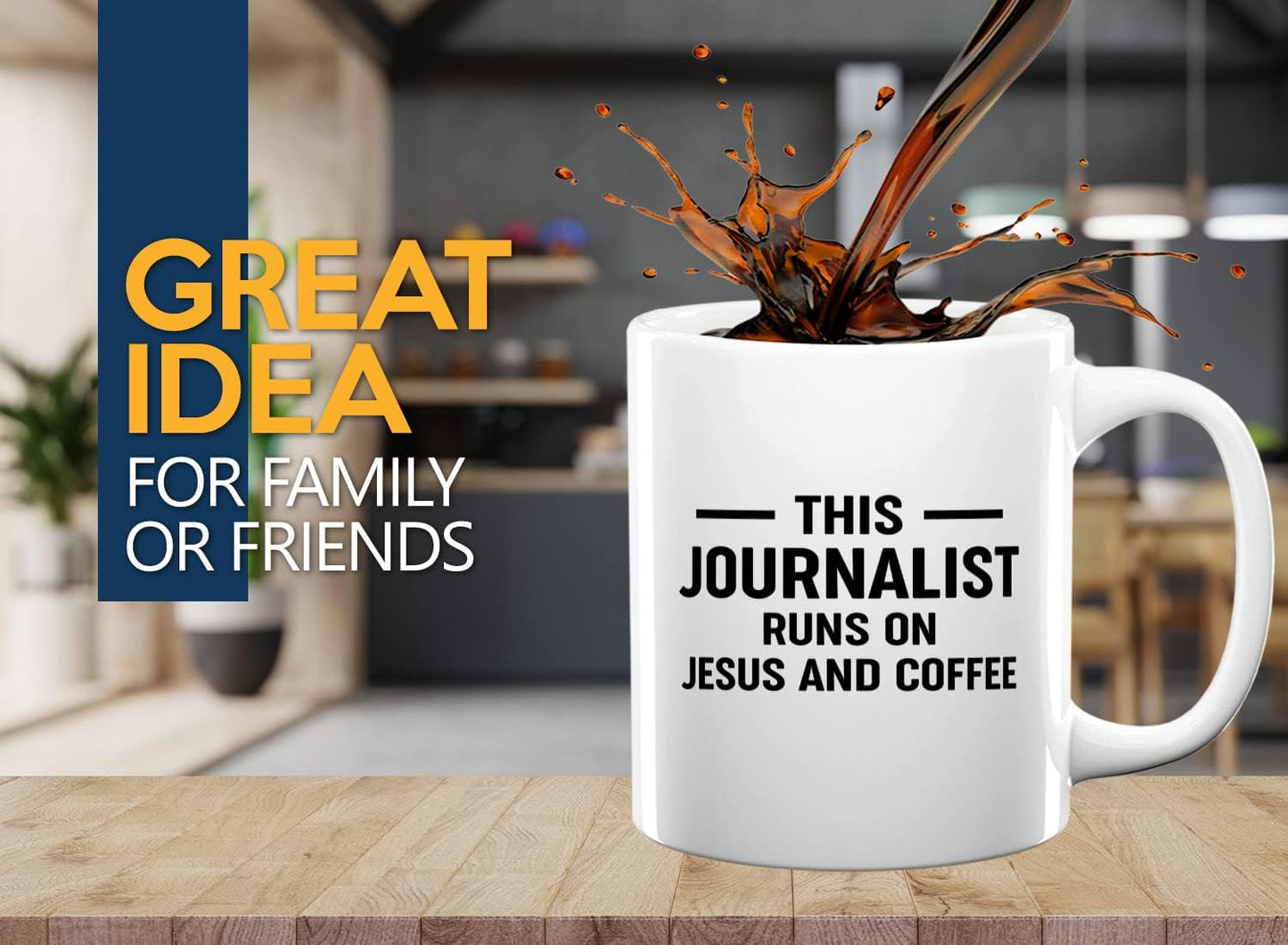 Journalist Coffee Mug 11oz White -This Journalist Runs On - Reading Lover Book Club Gift Author Appreciation Writer Journalism Novelist Scriptwriter