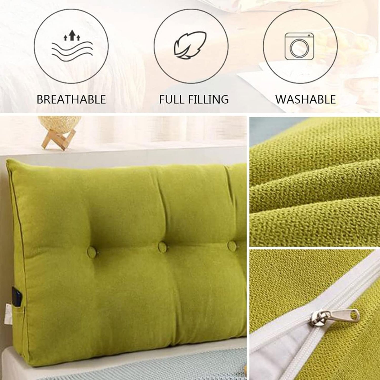 Solid Color Reading Pillow Bolster Positioning Support Wedge Pillow Lumbar Support Pillow for Sofa Bed Bunk Chair Bolster(Size:100x20x50cm(39x7.8x20),Color:C)