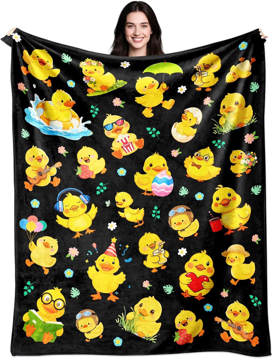 Duck Blanket Gifts Ultra Soft Flannel Ducks Throw Blanket Cartoon Duck Blanket Merch Gifts for Kids Adults 50"x40"