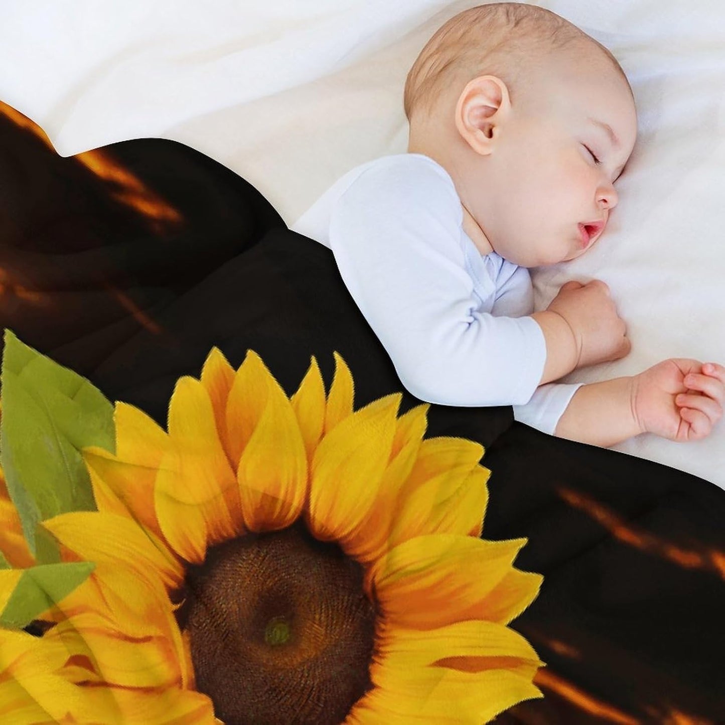 Sun Flower Throw Blanket for Couch Super Soft Warm Lightweight Throw Blankets Cozy Flannel Bed Blanket Cute Decorative Blankets for All Seasons Home Decor Gift 60"*80"（150 * 200cm）