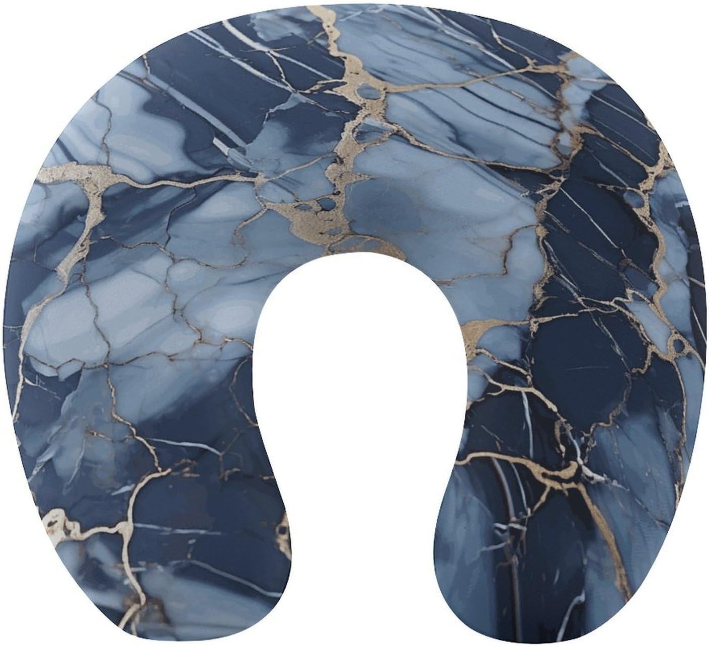 Marble Pattern Neck Pillow Memory Foam U Shaped Pillows Portable Pillows for Shoulder Travel Head Support Pillow with Concealed Zipper for Airplane Car Home Office