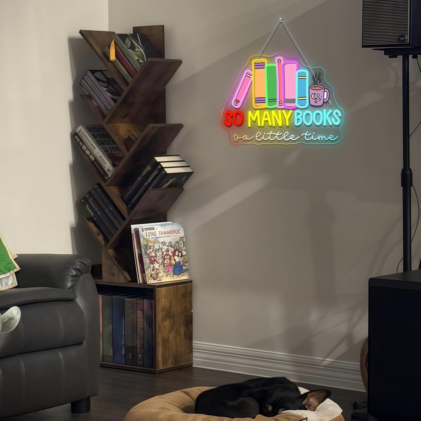 So Many Books A Little Time Neon Sign Reading Corner for Kids Reader Neon Light for Wall Decor LED Light Library Classroom Cool Kids Read Book Club Christmas Gift for Teens