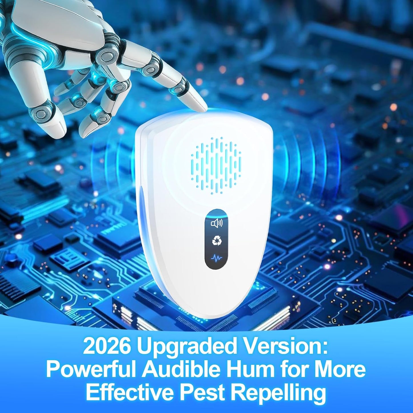 2026 Upgraded Ultrasonic Pest Control Repeller, Mouse Repellent Indoor for Spider Bug Roach Ant Mosquito Rat Mice Insect Deterrent, Mouse Rodent Repellent Ultrasonic Plug in, 3 Mode Switching, 2 Pack