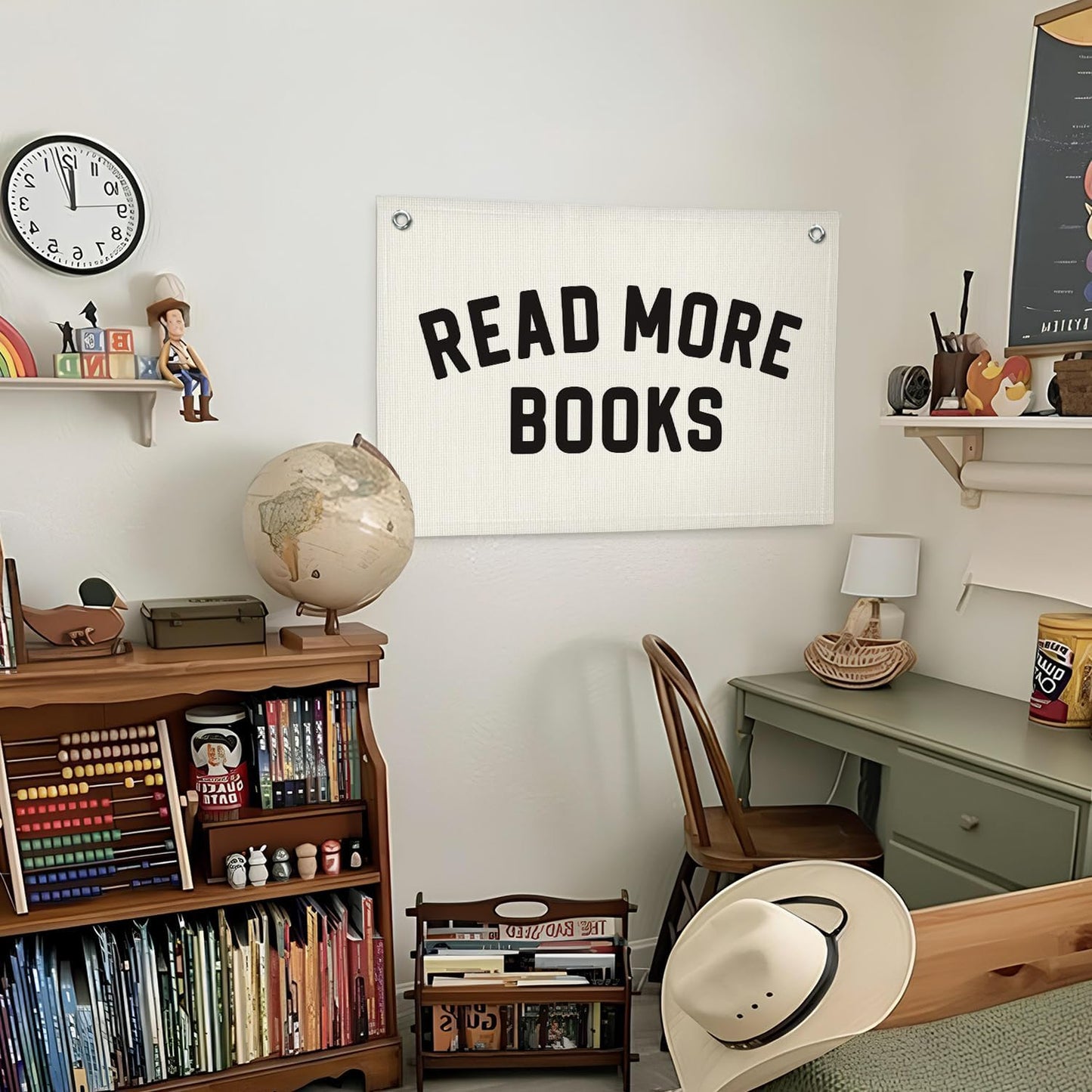 Lacama Classroom Decor Reading Corner Sign,Read More Books Banner Flags,Reading Nook Decor,Positive Affirmations Wall Decor Hanging Banner Flag,30x20 Inch