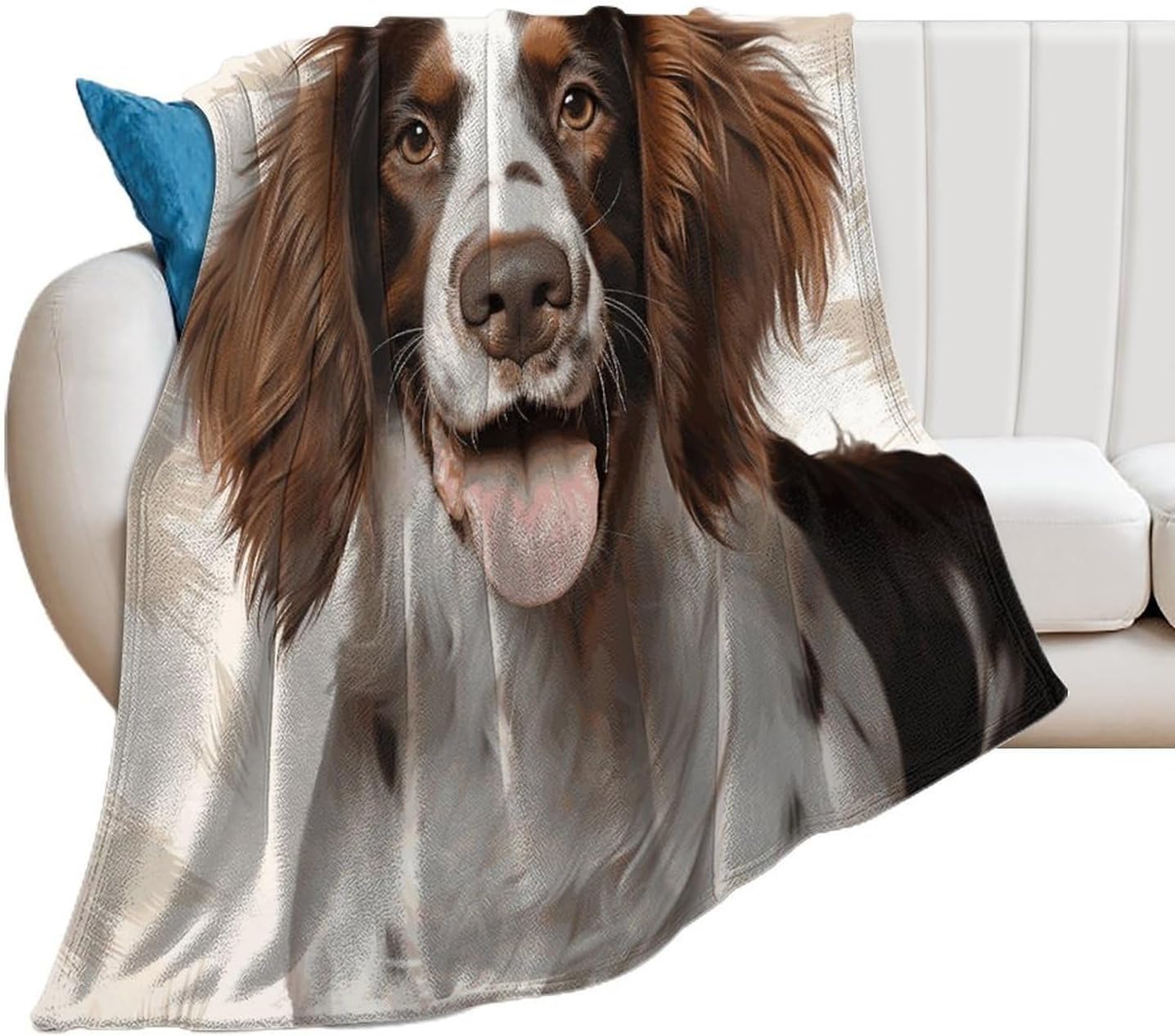 Cute Springer Spaniel Throw Blanket for Couch Super Soft Warm Lightweight Throw Blankets Cozy Flannel Bed Blanket Cute Decorative Blankets for All Seasons Home Decor Gift 60"*80"（150 * 200cm）