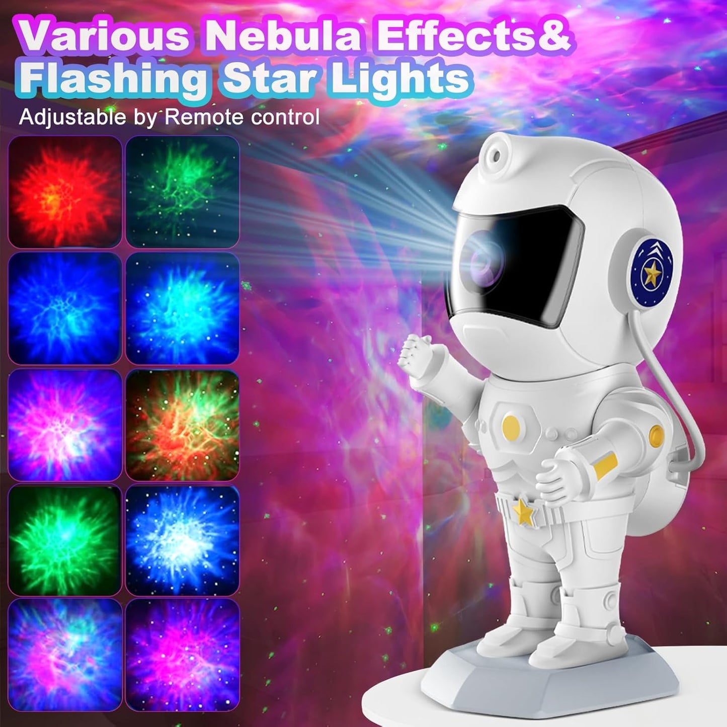 XIAOER Astronaut Galaxy Star Projector Night Light for Ceiling Bedroom Starlight Space Nebula Sky Star Lamp Projector with Timer Remote Christma Birthday Halloween Gifts for Kids Boy Teen Baby Toddler