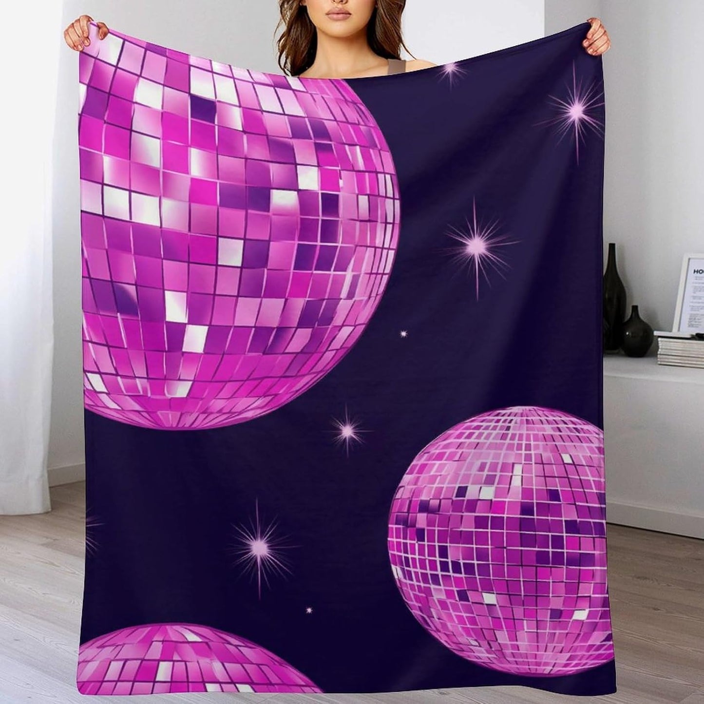 Disco Ball (1) Throw Blanket for Couch Bed Plush Cozy Fuzzy Flannel Blanket for All Season 40"x50"