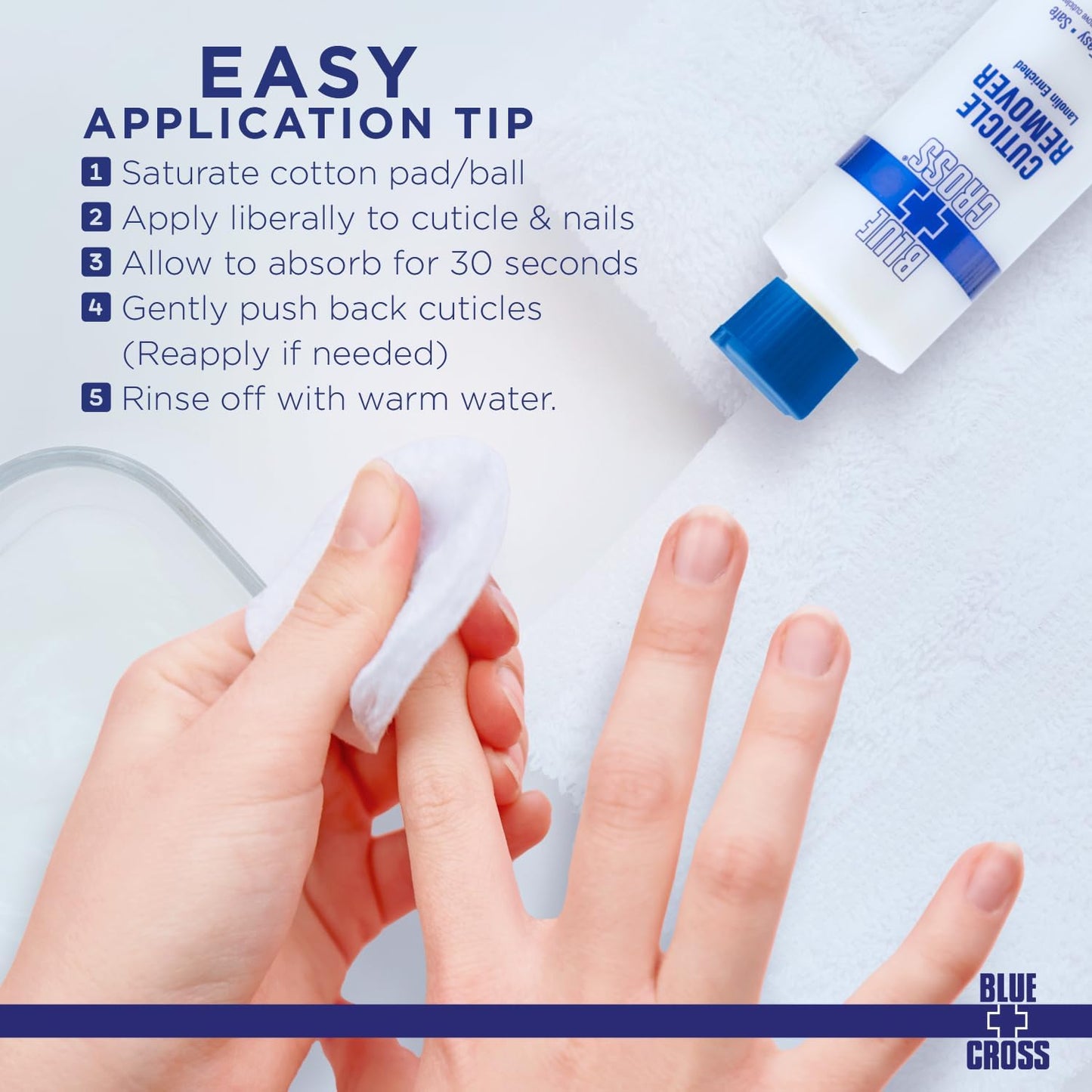 Cuticle Remover & Softener Liquid for Nails – Blue Cross Professional Nail Care with Lanolin, Hydrating Treatment for Dry Cuticles & Hangnails, Made in USA, 6oz