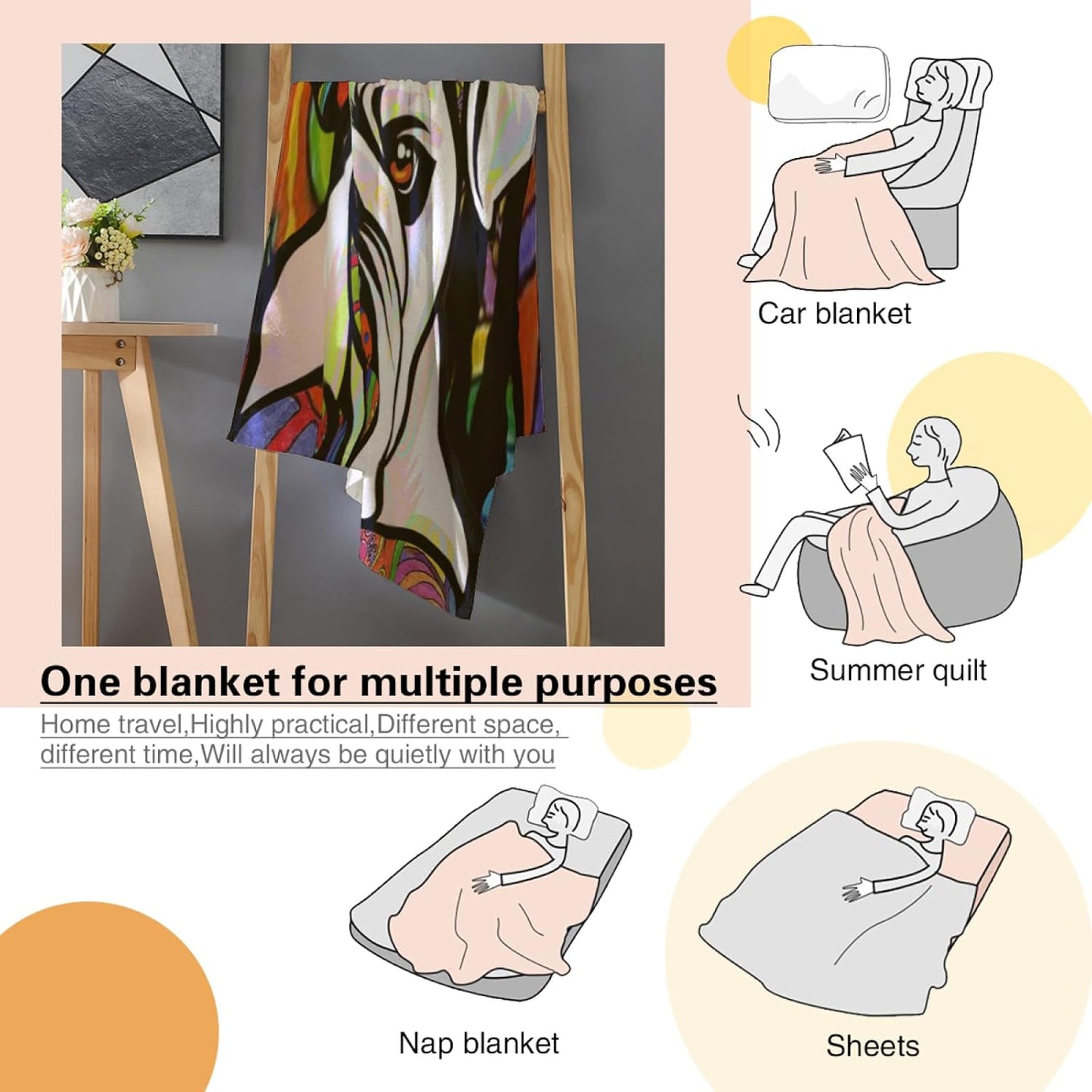Bulldog Throw Blanket Dog Printed Pattern Blanket Suitable for Men Women Boy Girl Cute Bedroom Decoration Pet Blankets Sofa Air Conditioning Blanket (60''X50'', Bulldog)