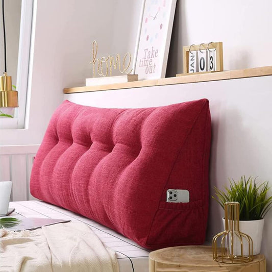 Triangular Positioning Heighten Support Reading Cushion Never Collapse Cushions for Sofa Bed Headboard Upholstered with Removable Cover(Size:180x50x20cm,Color:D)